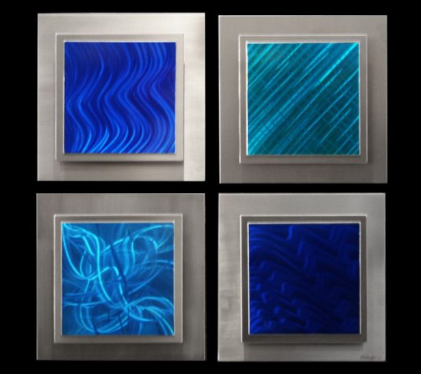 Noia (4 panel square) - our artisan Fine Metal Art