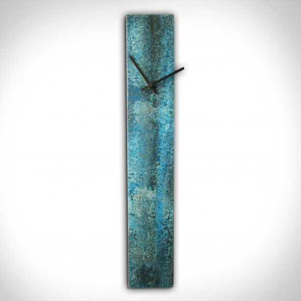 Corrosion Blue Clock - our artisan Fine Metal Art