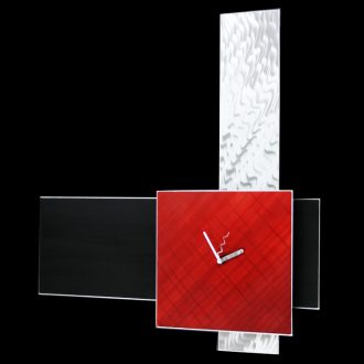 Vera Red Clock - our artisan Fine Metal Art